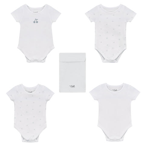 Cherry Print Short Sleeve Undershirt Set 4 Pack (Baby)
