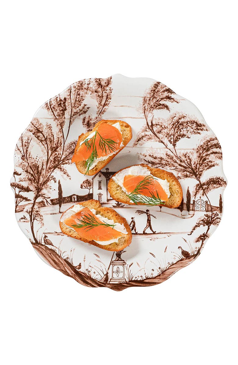 Juliska Country Estate Harvest Set of 4 Party Plates, Alternate, color, Sepia