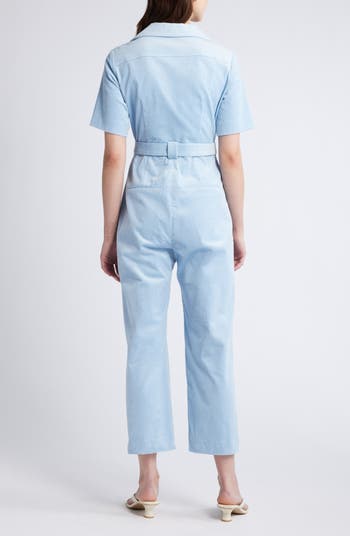 Zip Front Corduroy Jumpsuit