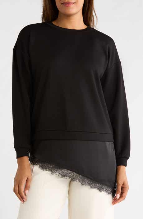 Lace Trim Layered Sweatshirt