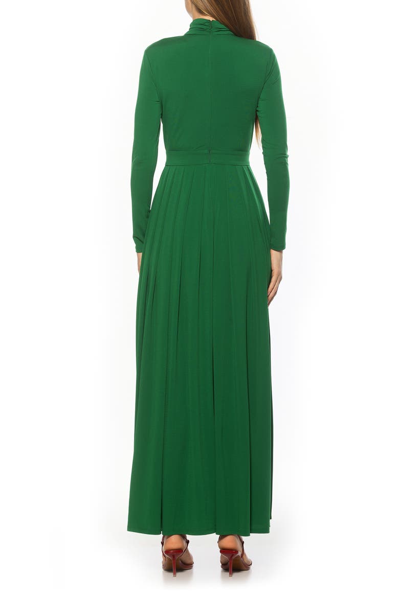 SOLENE FIT AND FLARE DRESS, Alternate, color, EMERALD