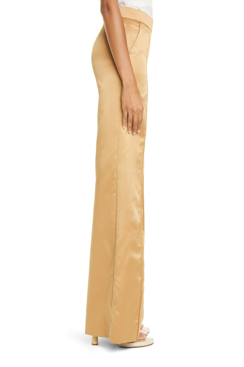 Neko Satin Flare Pants, Alternate, color, WHEAT