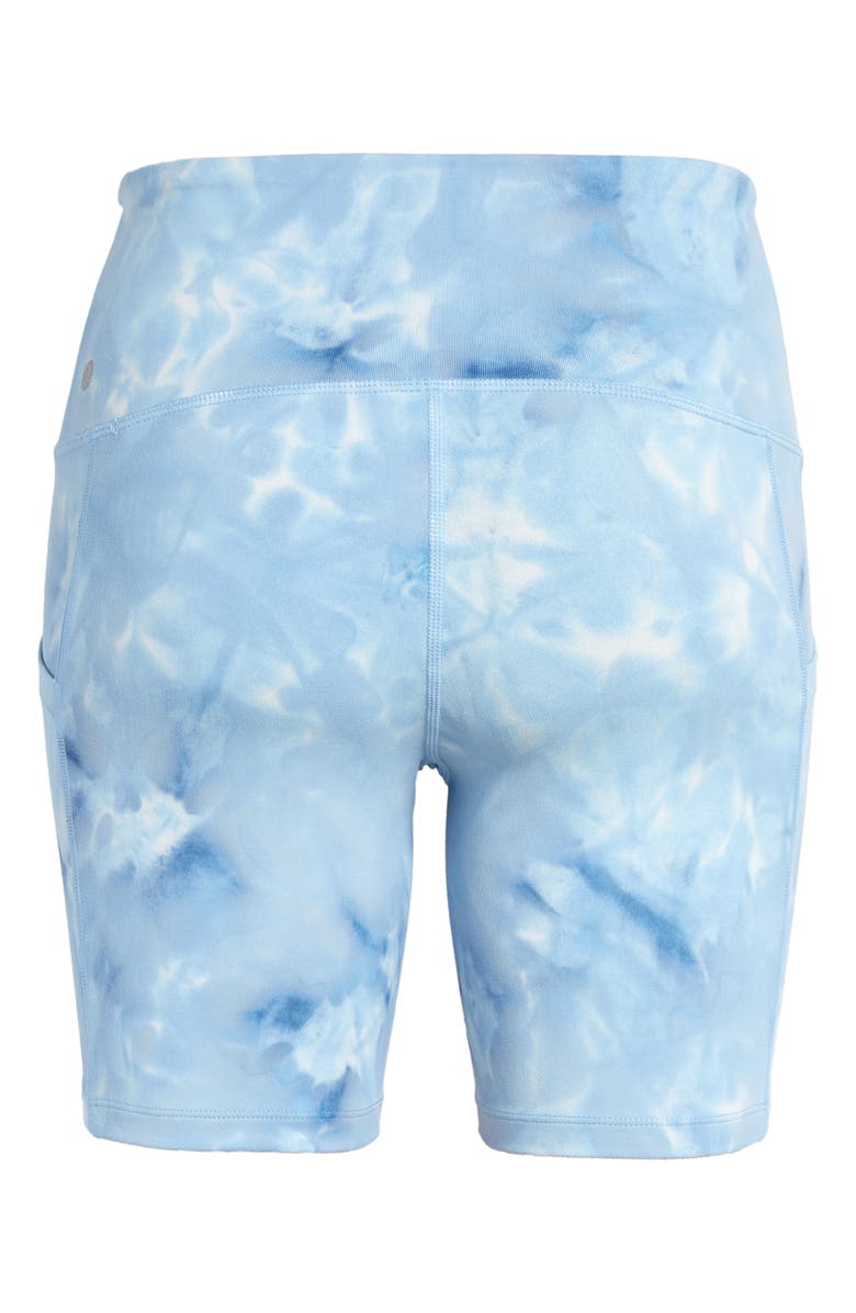 Zella High Waist Live In Spray Dye Bike Shorts, Alternate, color, Navy Medieval - Blue Xenon