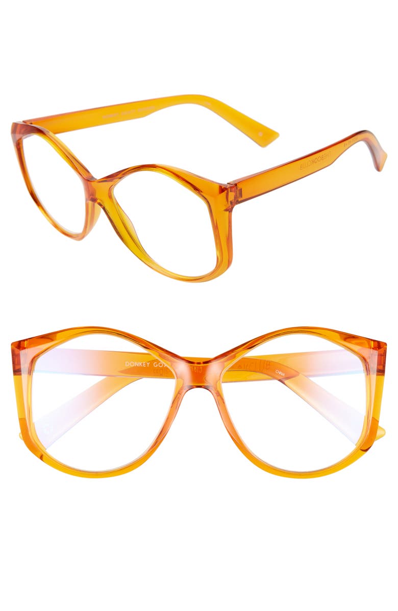 The Book Club Donkey Goaty 56mm Blue Light Blocking Reading Glasses, Main, color, 