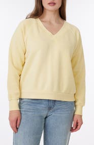 C & C California Delilah Sunwashed Fleece V-Neck Sweatshirt