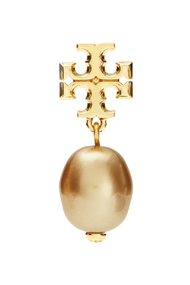 Moondance Pearl Drop Earrings, Alternate, color, TORY GOLD / LIGHT TOPAZ