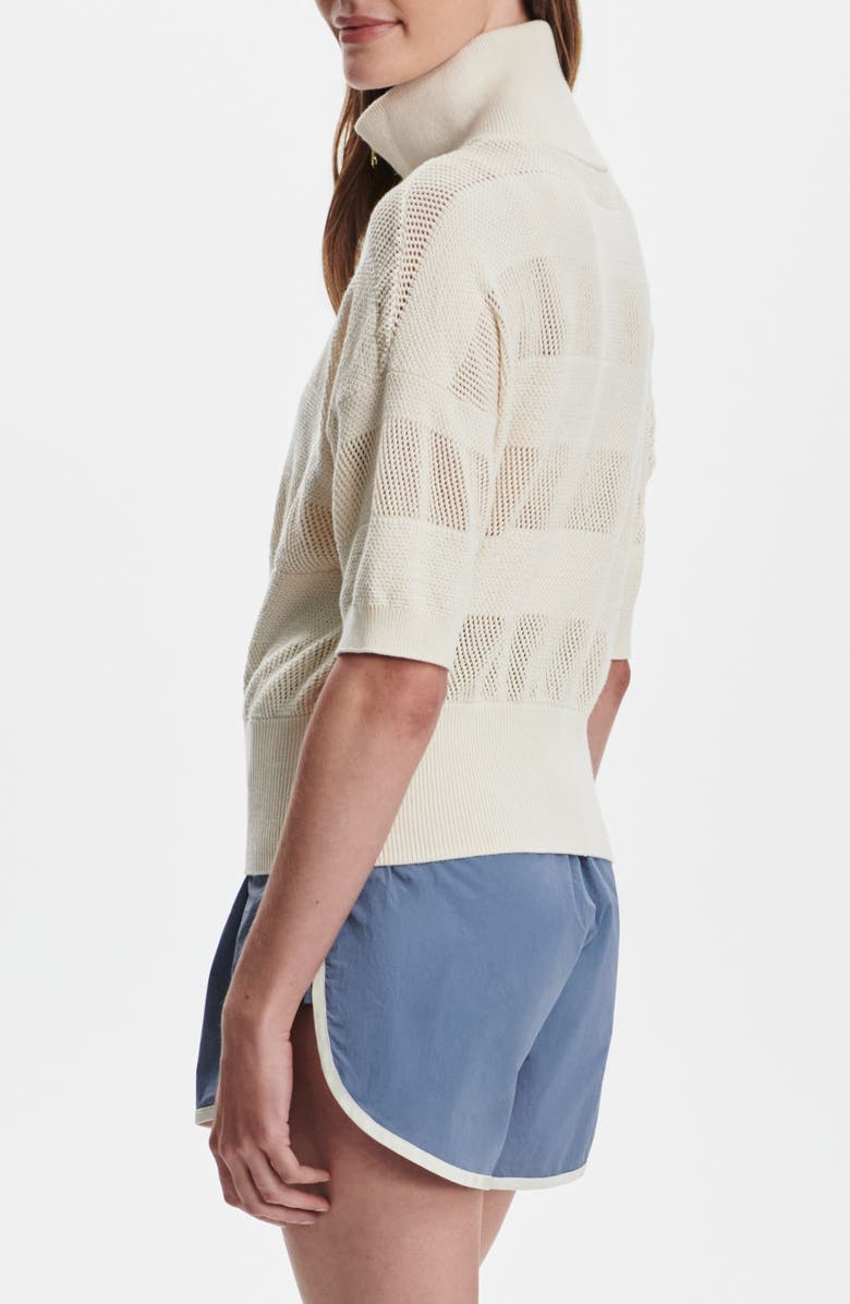 Varley Kembria Mesh Stripe Half Zip Top, Alternate, color, Whitecap Grey