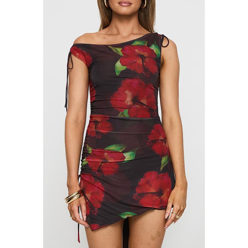Princess Polly Harmonie One-shoulder Minidress In Red