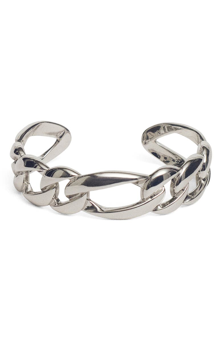 MANGO Frozen Link Bracelet, Main, color, Silver