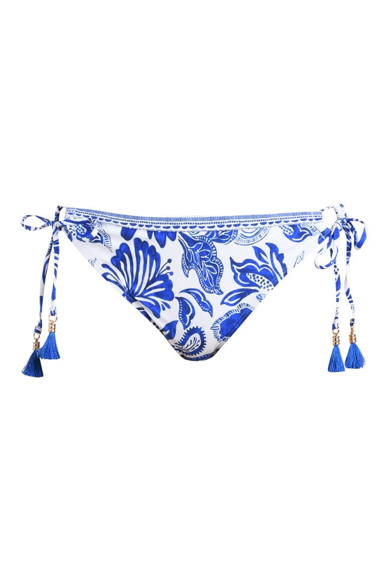 Botanical Brocade Side Tie Bikini Bottoms, Alternate, color, LAPIS