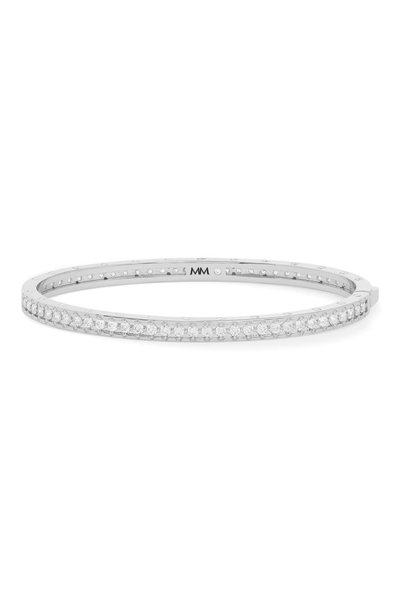 Ashley Pavé 18k Gold Plate Cubic Zirconia Cuff, Main, color, SILVER-WHITE