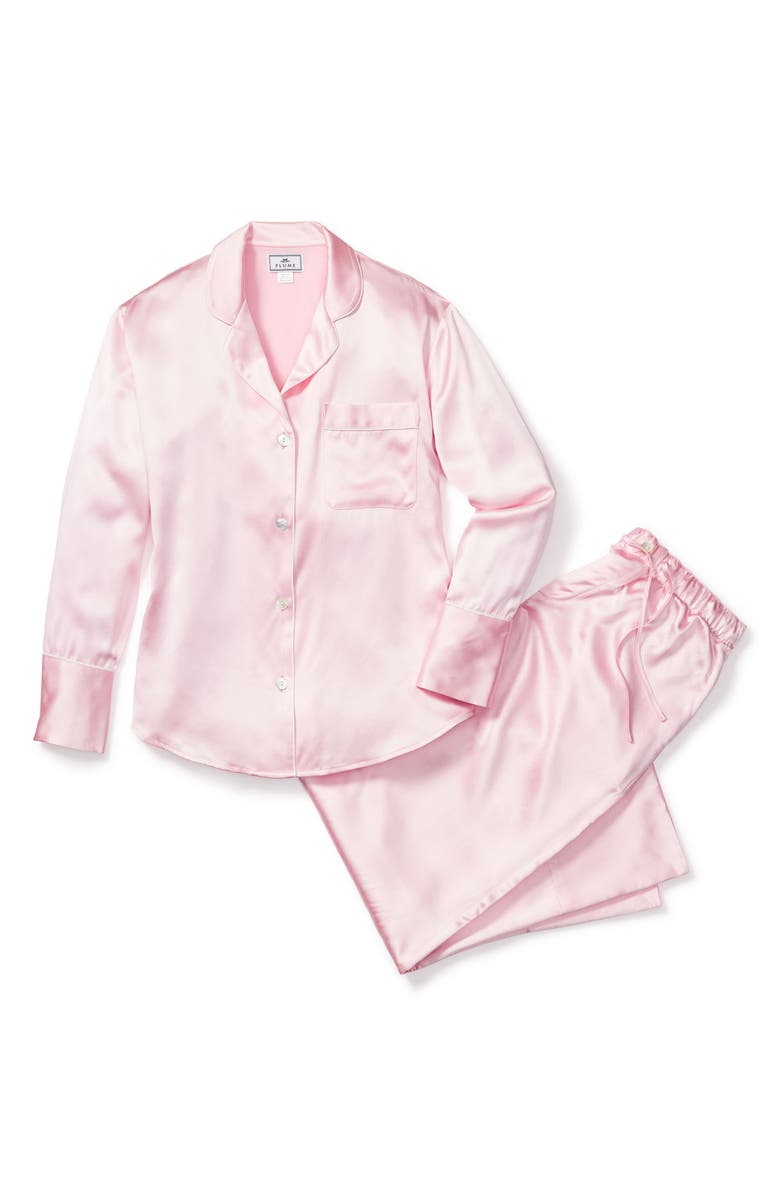 Petite Plume Silk Pajamas, Alternate, color, Pink