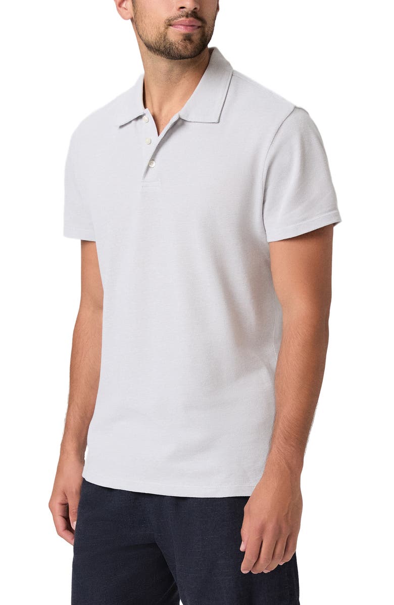 PAIGE Demille Cotton Piqué Polo, Alternate, color, Bristol Blue Combo