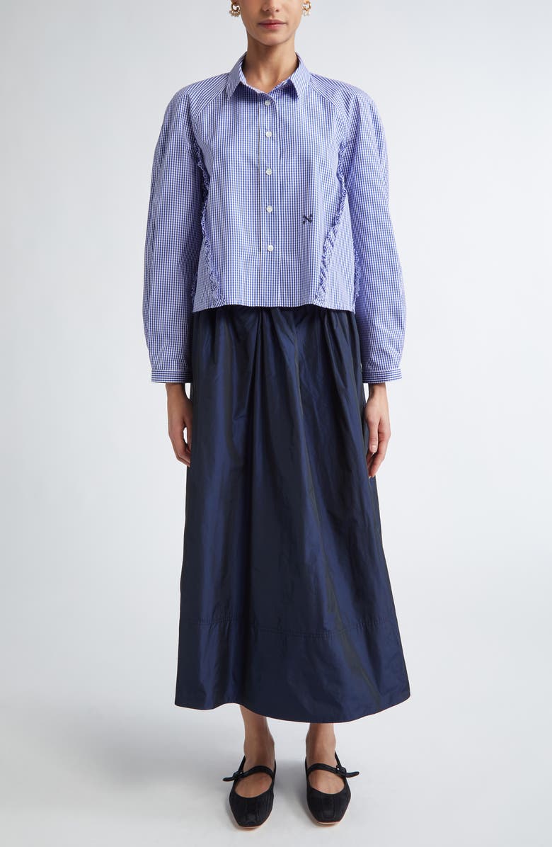 NACKIYÈ Ruffle Cotton Button-Up Shirt, Alternate, color,