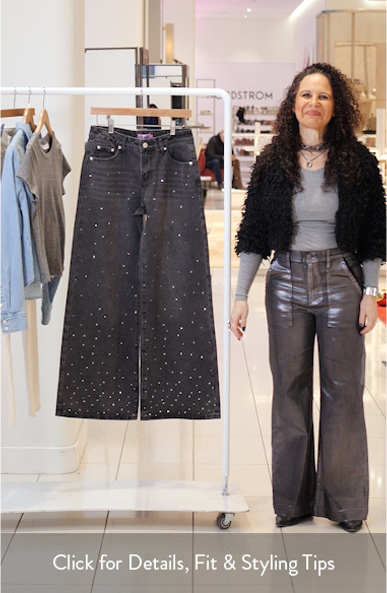 Embellished Low Rise Wide Leg Jeans, sales video thumbnail