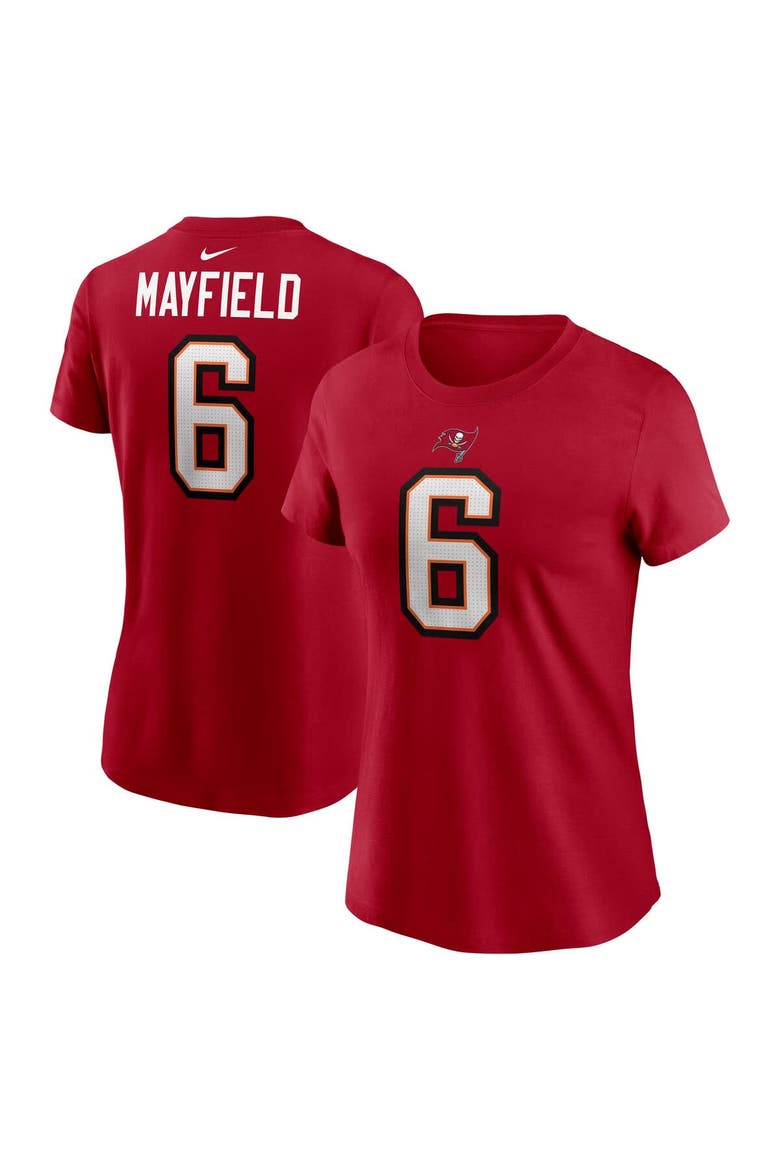 Women's Nike Baker Mayfield Red Tampa Bay Buccaneers Player Name & Number T-Shirt, Main, color, Red