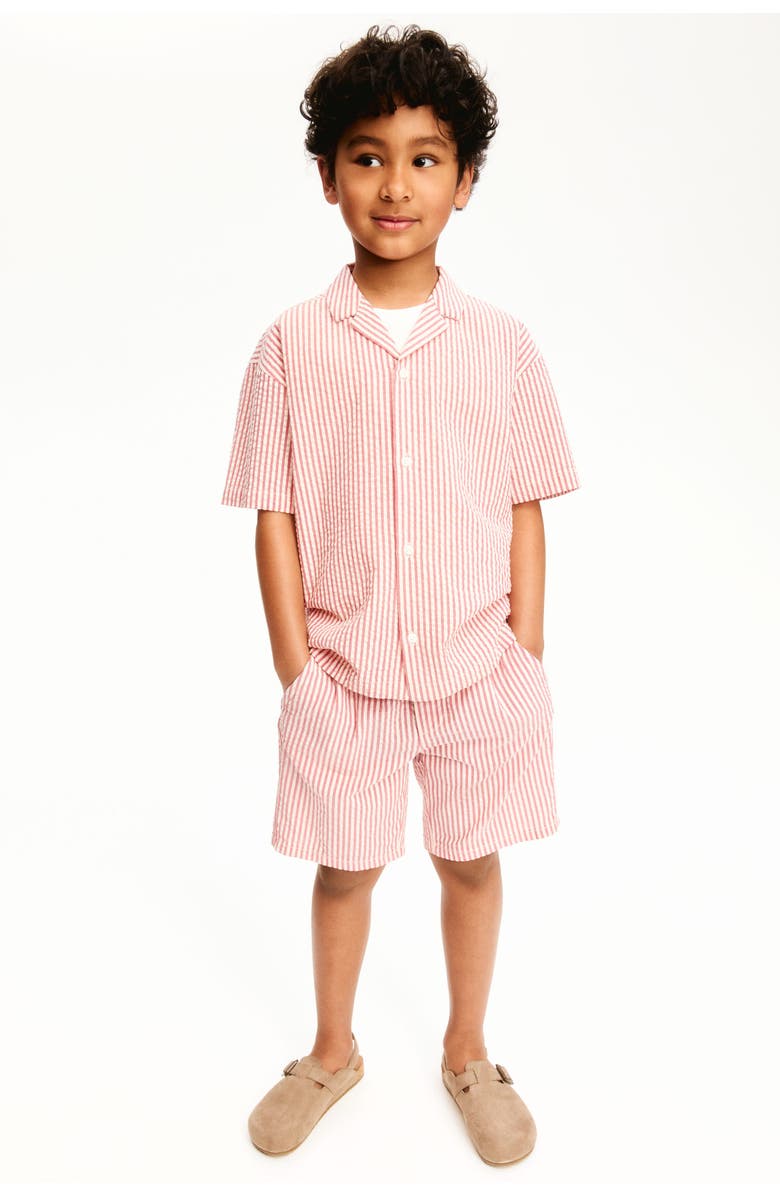 H&M Seersucker shorts, Main, color, Red/Striped