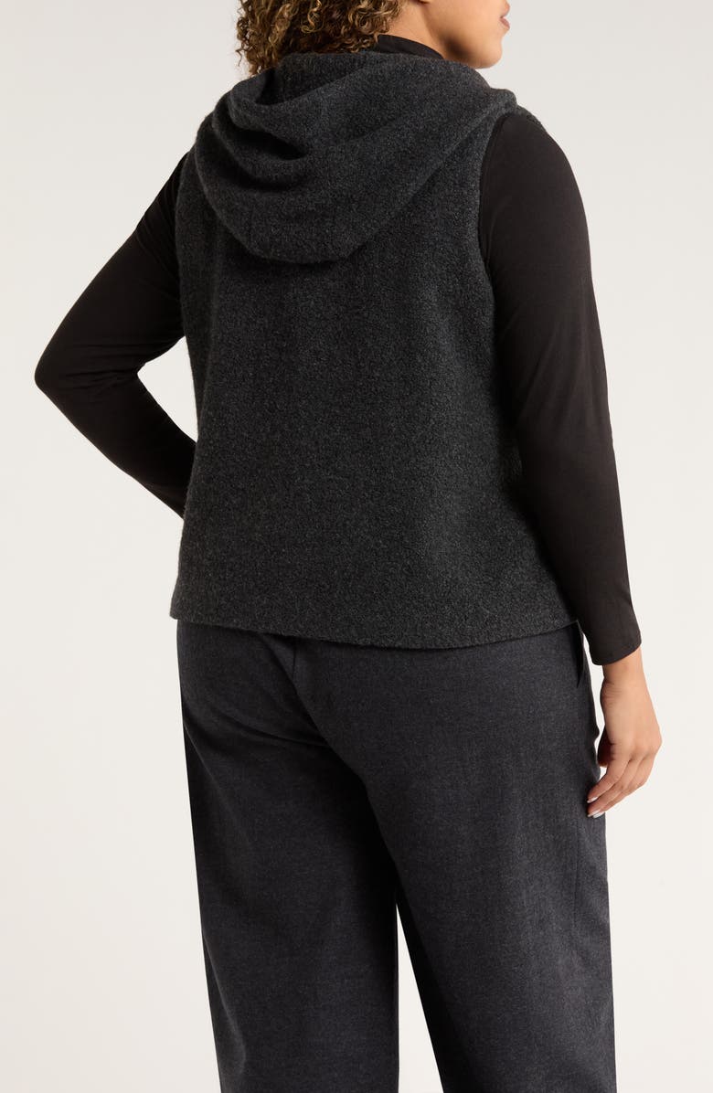 Eileen Fisher Wool Blend Hooded Vest, Alternate, color, Charcoal