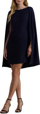 Lauren Ralph Lauren Cape Detail Georgette Cocktail Minidress