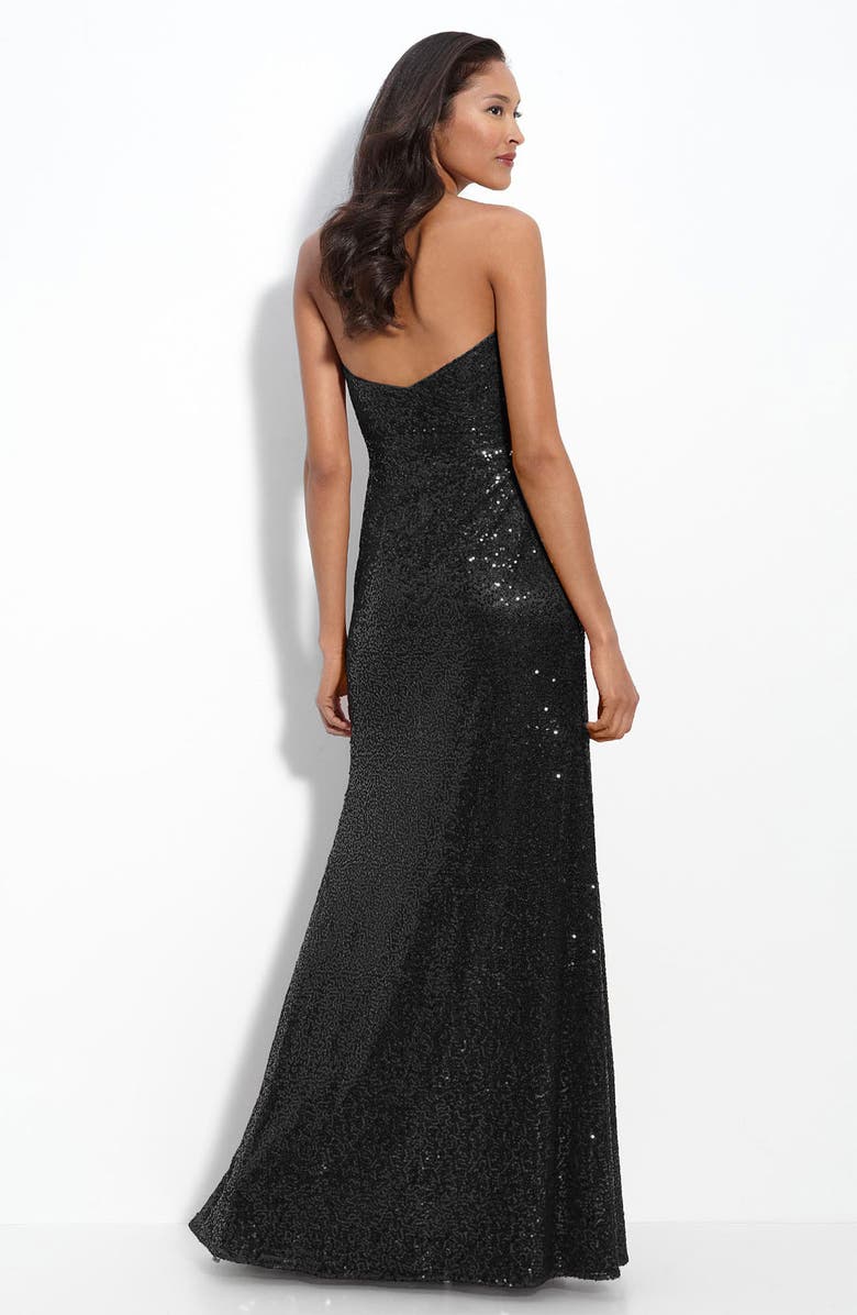La Femme Strapless Sequin Gown, Alternate, color, 