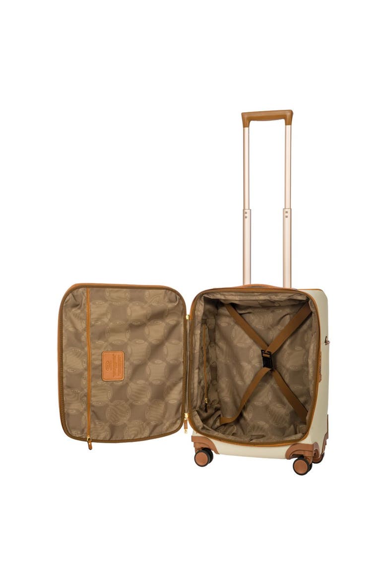 Firenze Softside 21" Carry On Compound Spinner Luggage, Alternate, color, Cream