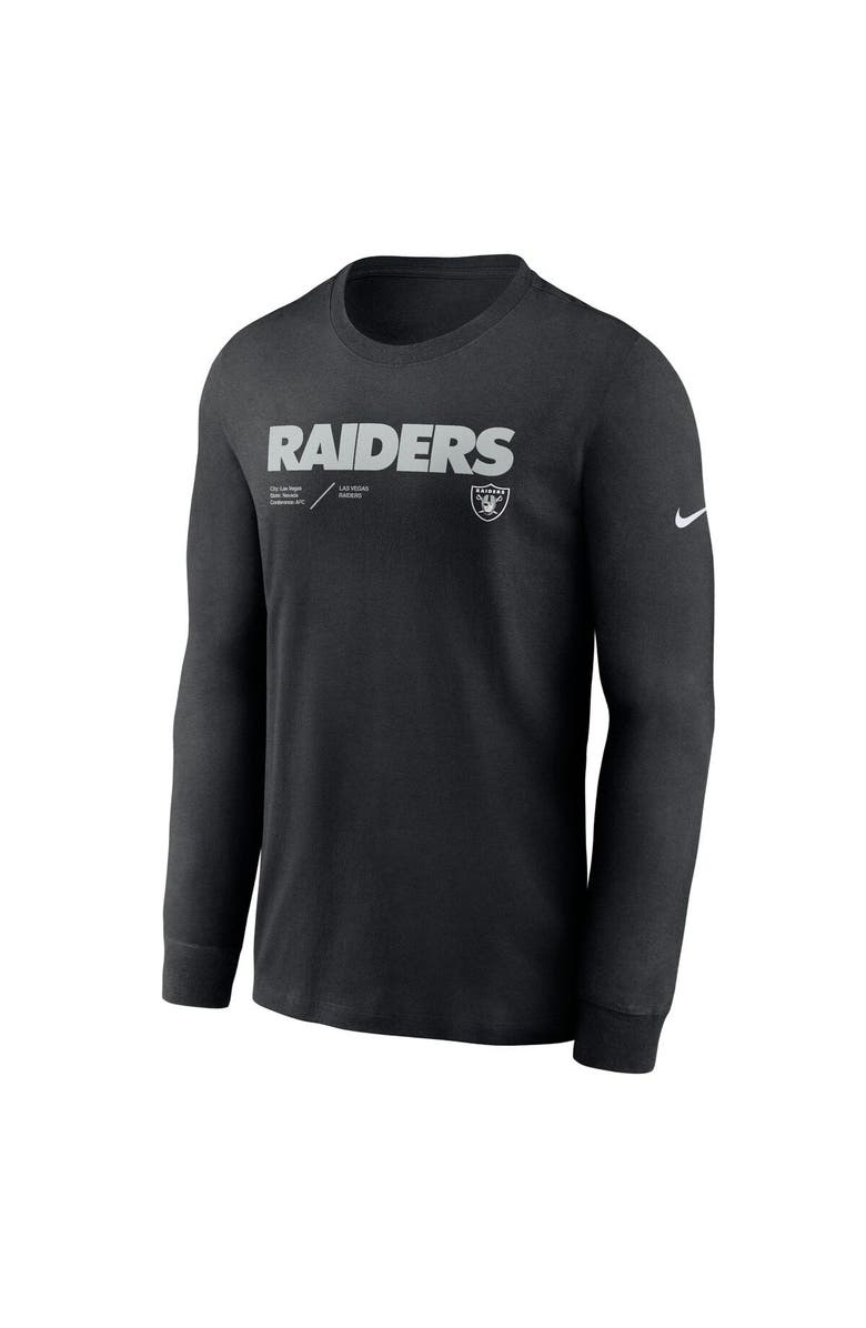 Nike Men's Nike Black Las Vegas Raiders Sideline Infograph Lock Up Performance Long Sleeve T-Shirt, Alternate, color, 