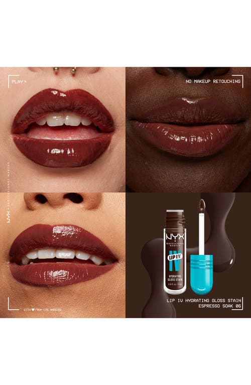 Nyx Professional Makeup Lip I.v. Hydrating Lip Gloss Stain In Espresso Soak