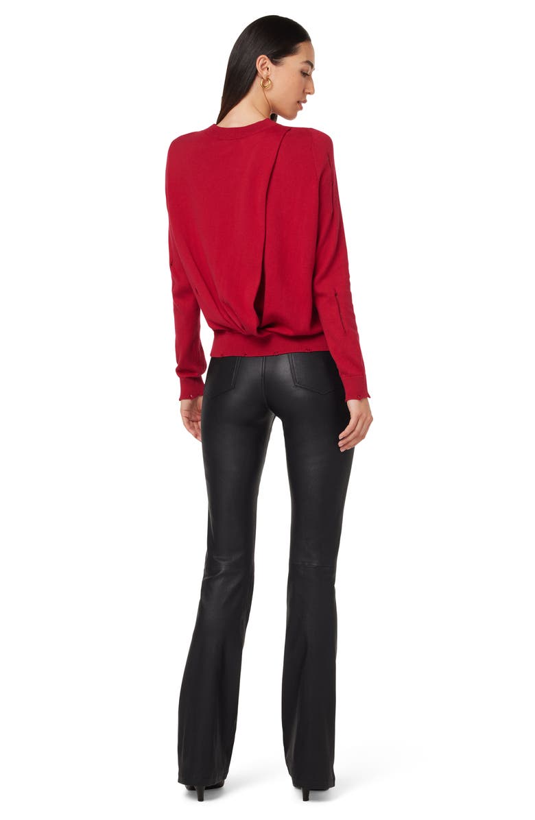 Hudson Jeans Faye Ultra High Waist Flare Leather Pants, Alternate, color,