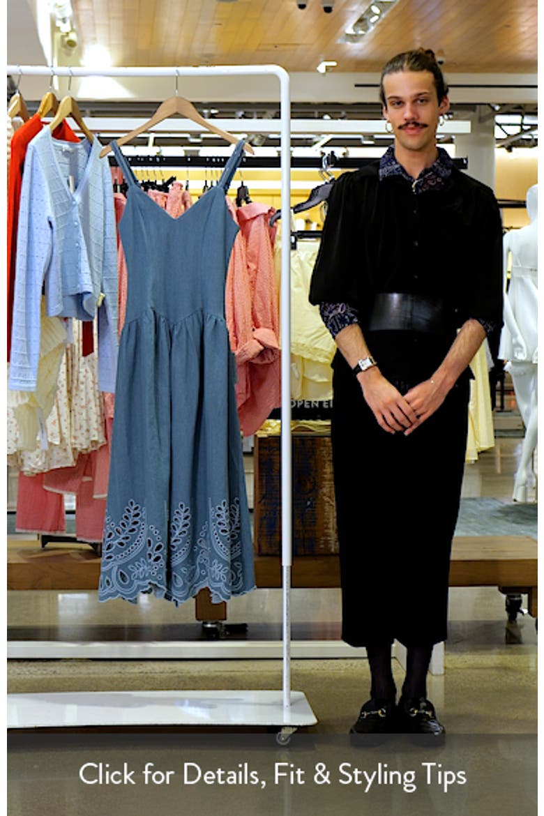 Eyelet Detail Sleeveless Midi Dress video