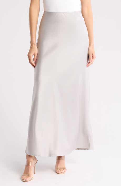 Renee C Satin A-Line Skirt