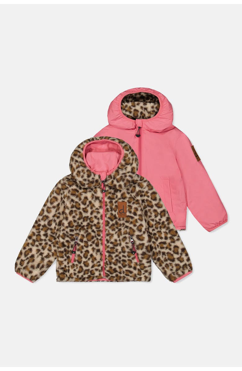 Deux par Deux Reversible Mid-Season Fleece Hooded Jacket, Main, color,