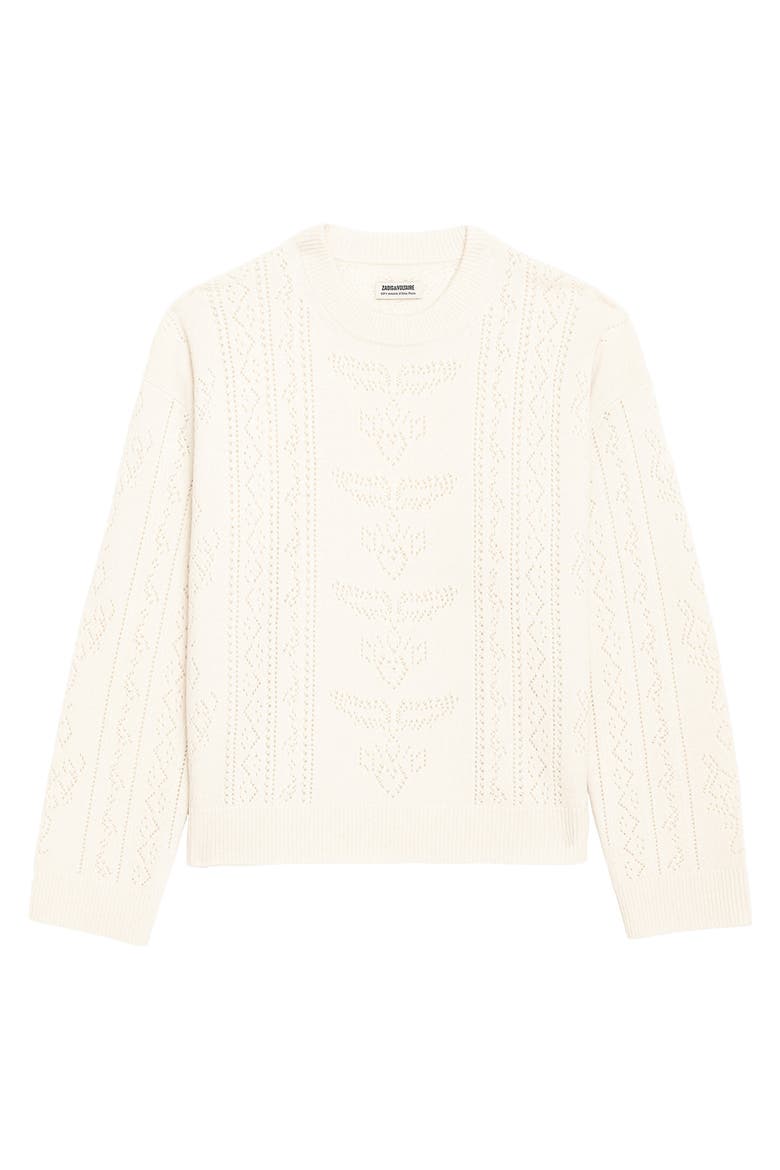 Markuz Pointelle Crewneck Sweater, Alternate, color, ECRU