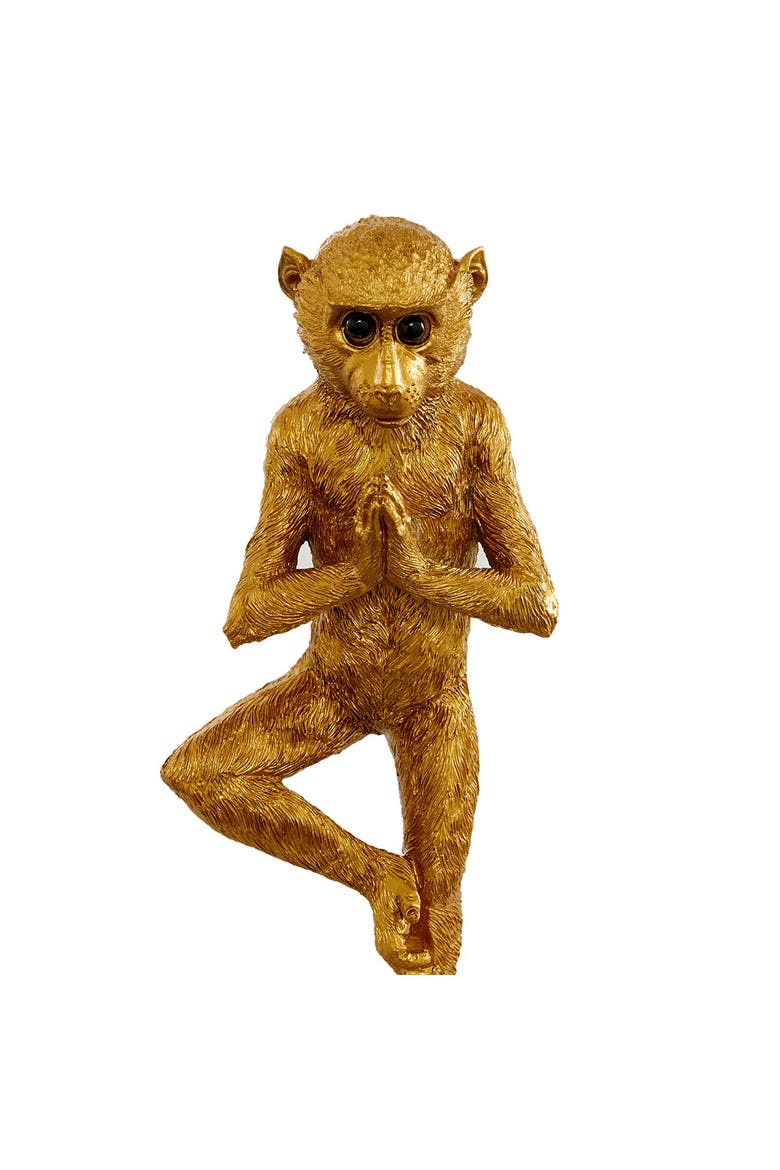 Goldtone Polystone Eclectic Monkey Sculpture - Set of 3, Alternate, color, GOLD