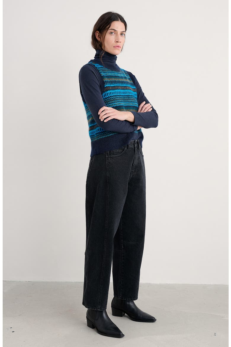 Annik Fair Isle Wool & Mohair Blend Sweater Vest, Alternate, color, KNIT MODERNIST CYAN MULTI