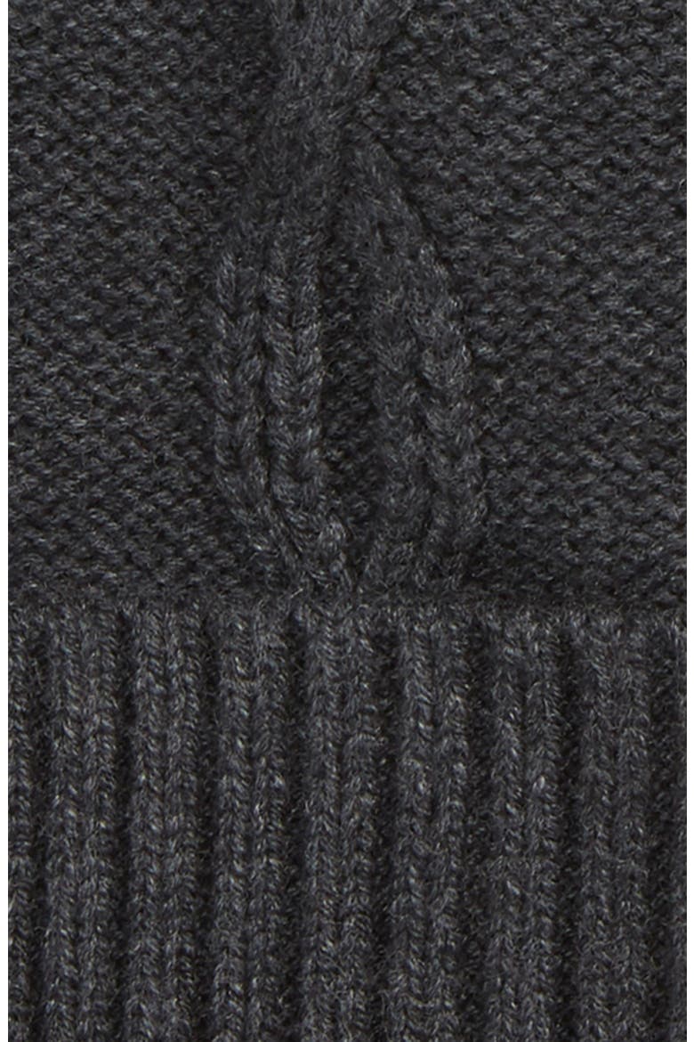 Cable Knit Beanie, Alternate, color, CHARCOAL
