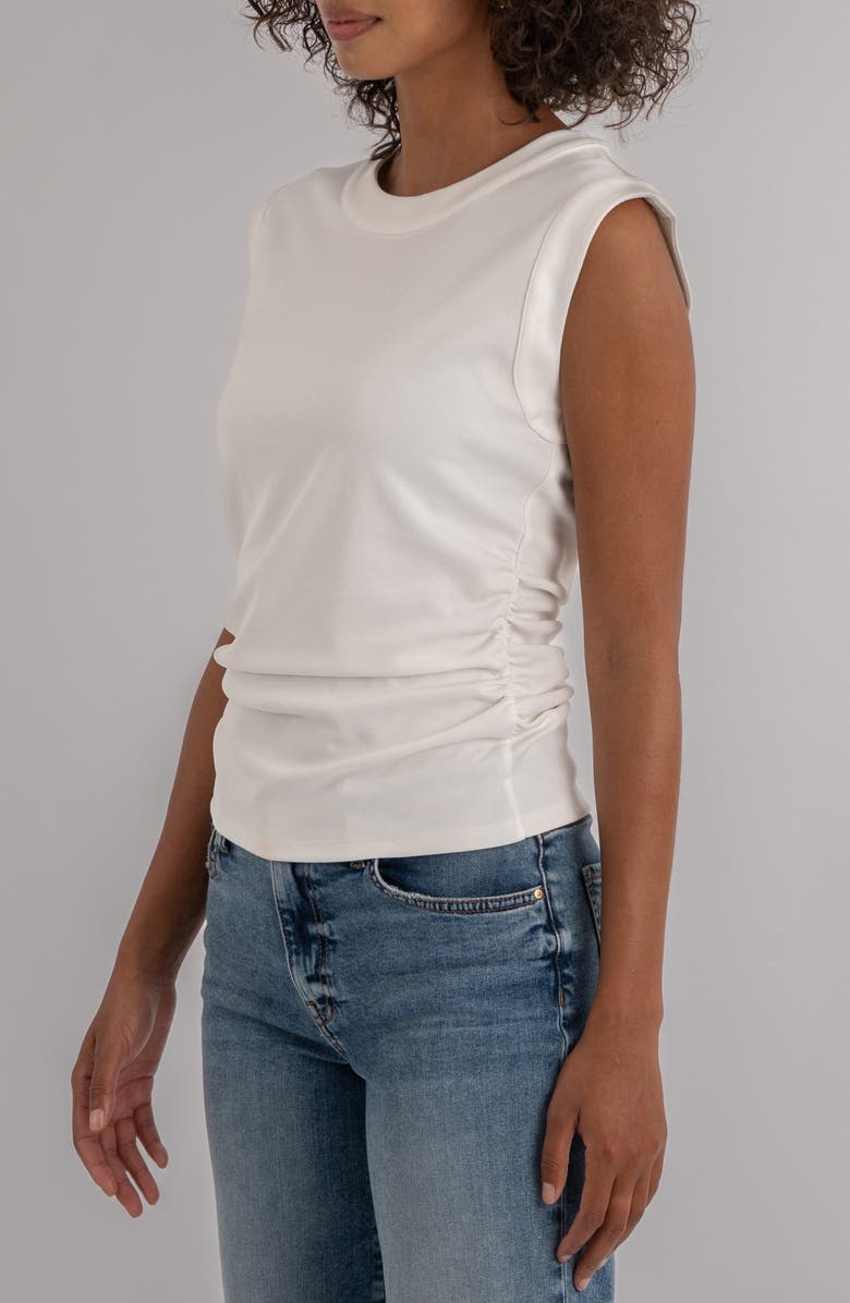 KUT from the Kloth Rayna Side Ruched Tank, Alternate, color, Ivory