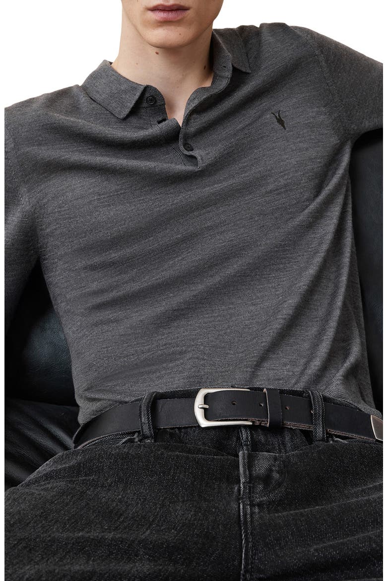 Mode Merino Wool Polo Sweater, Alternate, color, MONUMENT GREY
