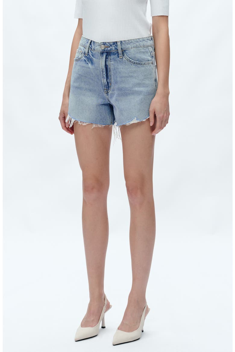Kelly High Waist Cutoff Denim Shorts, Alternate, color, BABY BLUE