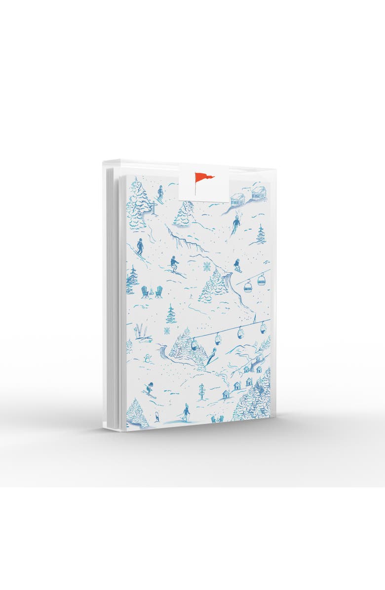 Ramus & Co Winter/Holiday Ski Blue Toile Greeting Card Pack, Main, color, Multi-Pack