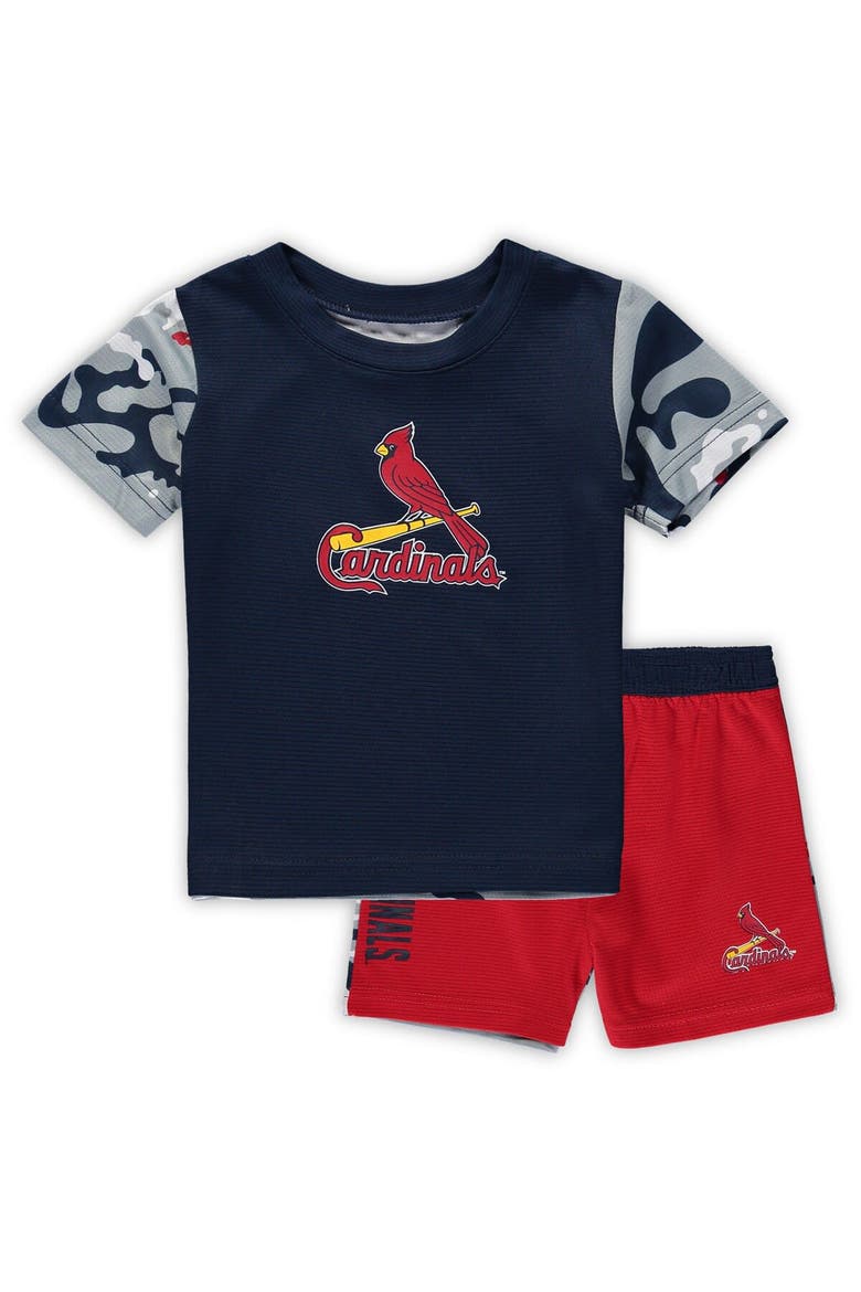 Newborn & Infant Navy/Red St. Louis Cardinals Pinch Hitter T-Shirt & Shorts Set, Main, color, Navy