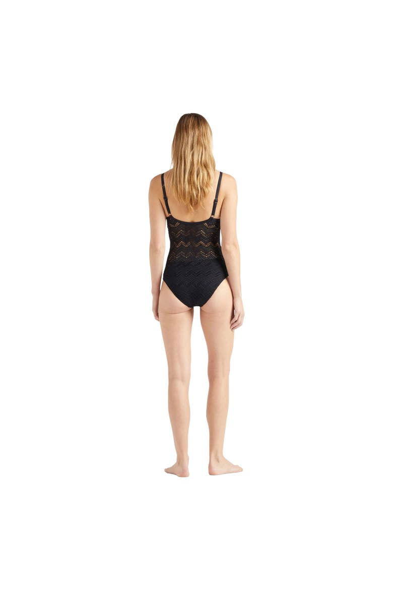 Lace One-piece Swimsuit, Alternate, color, black