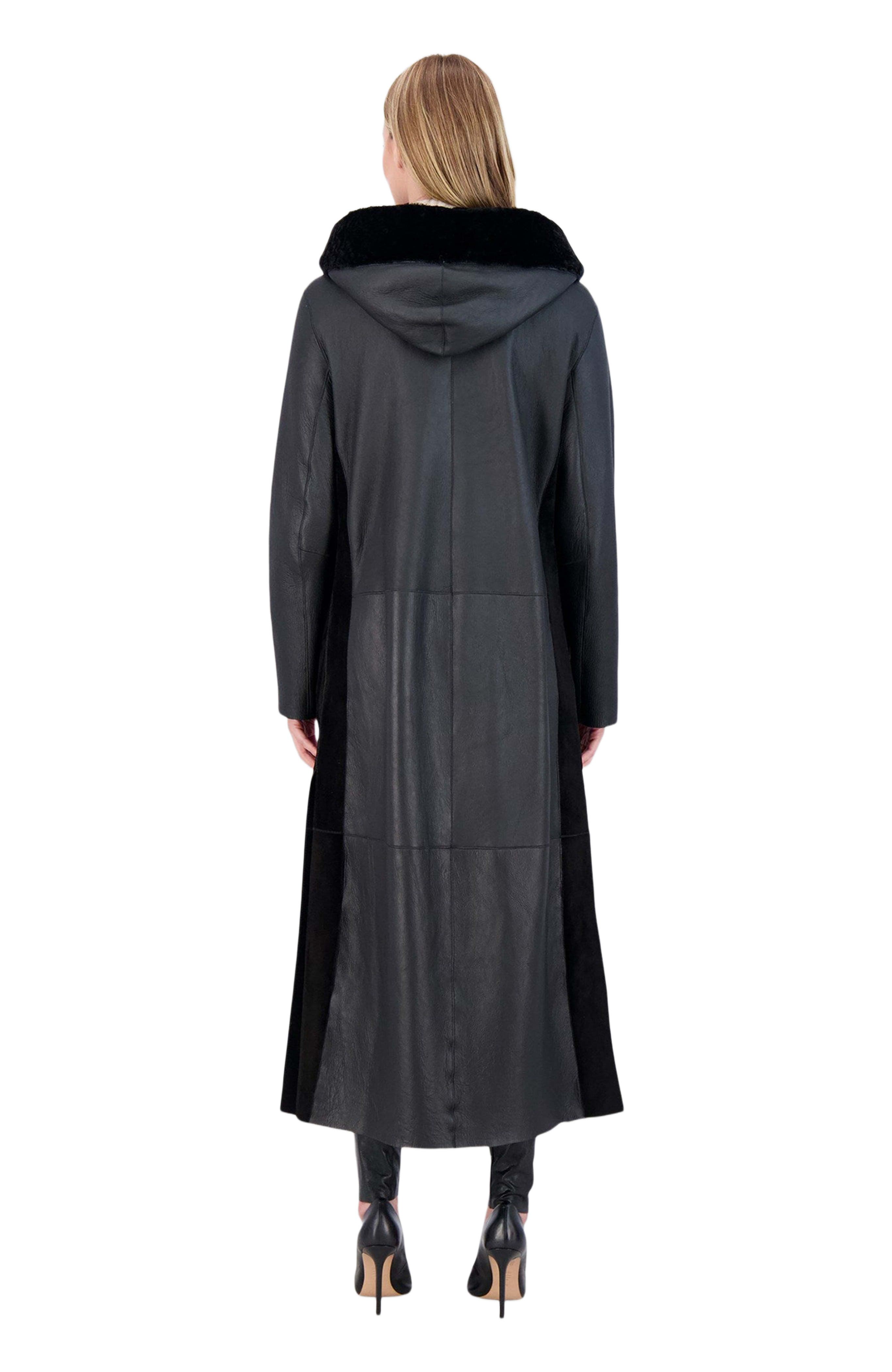 Reversible Textured Genuine Shearling Coat - image 2