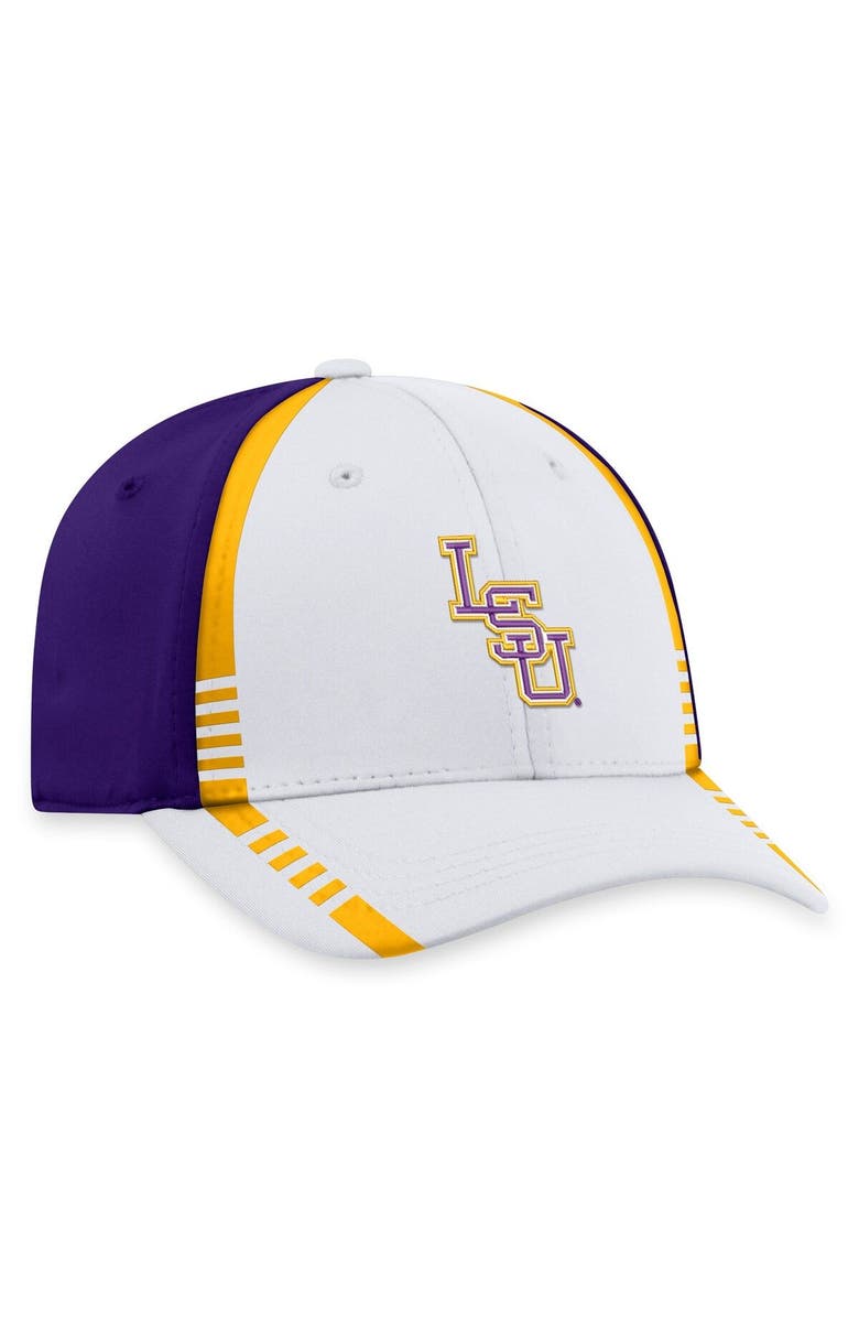 TOP OF THE WORLD Men's Top of the World White/Purple LSU Tigers Iconic Flex Hat, Alternate, color, 