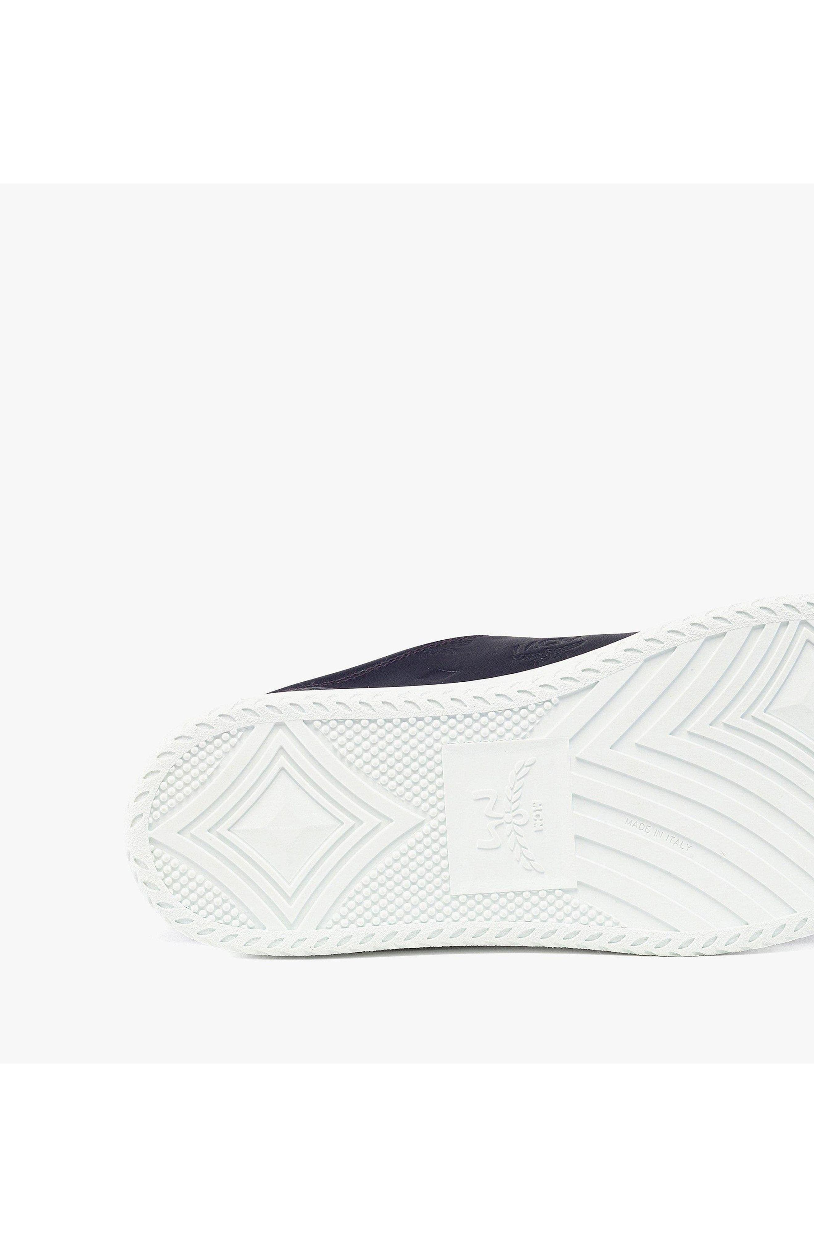MCM Neo Terrain Sneakers in Monogram Leather, Alternate, color, Navy Blazer