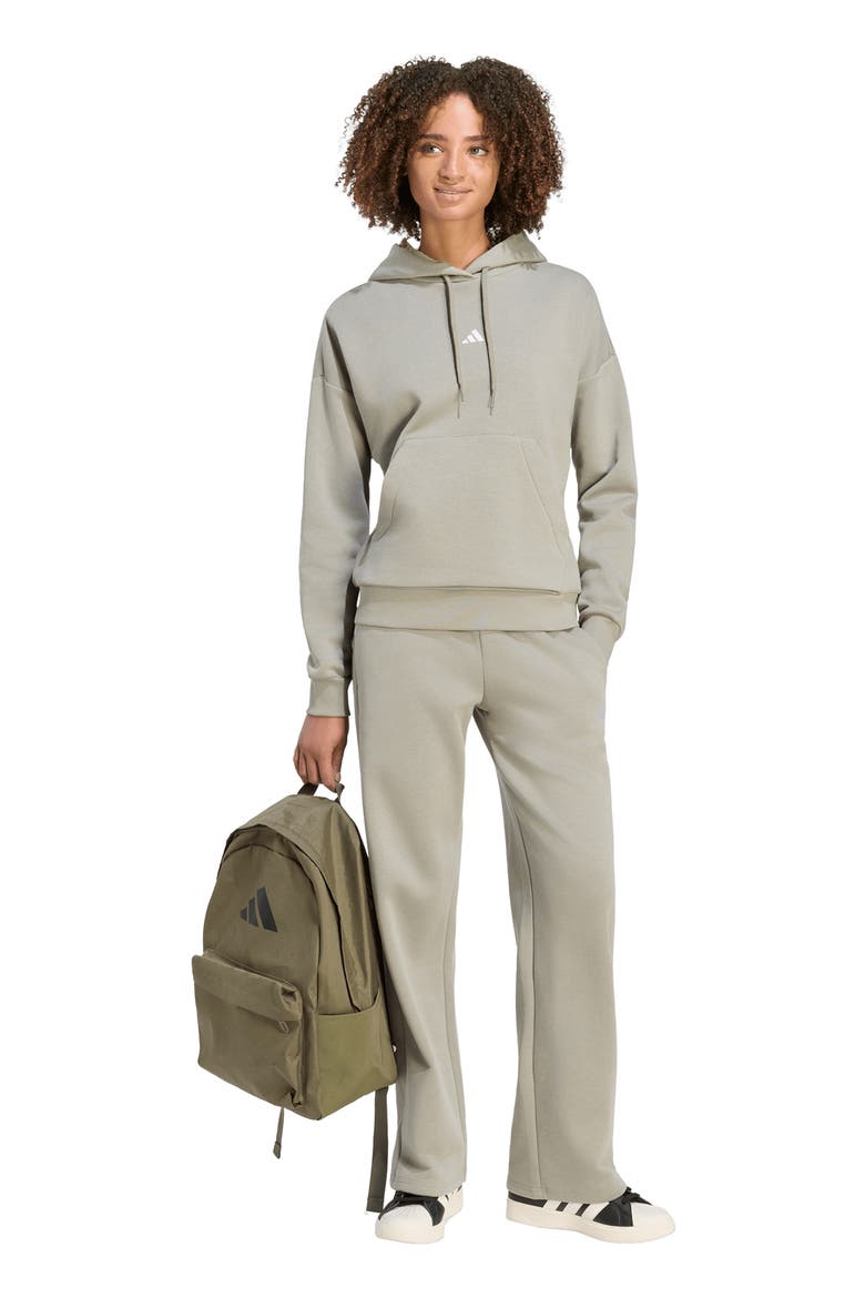 Fleece Hoodie, Alternate, color, SILVER PEBBLE/ WHITE