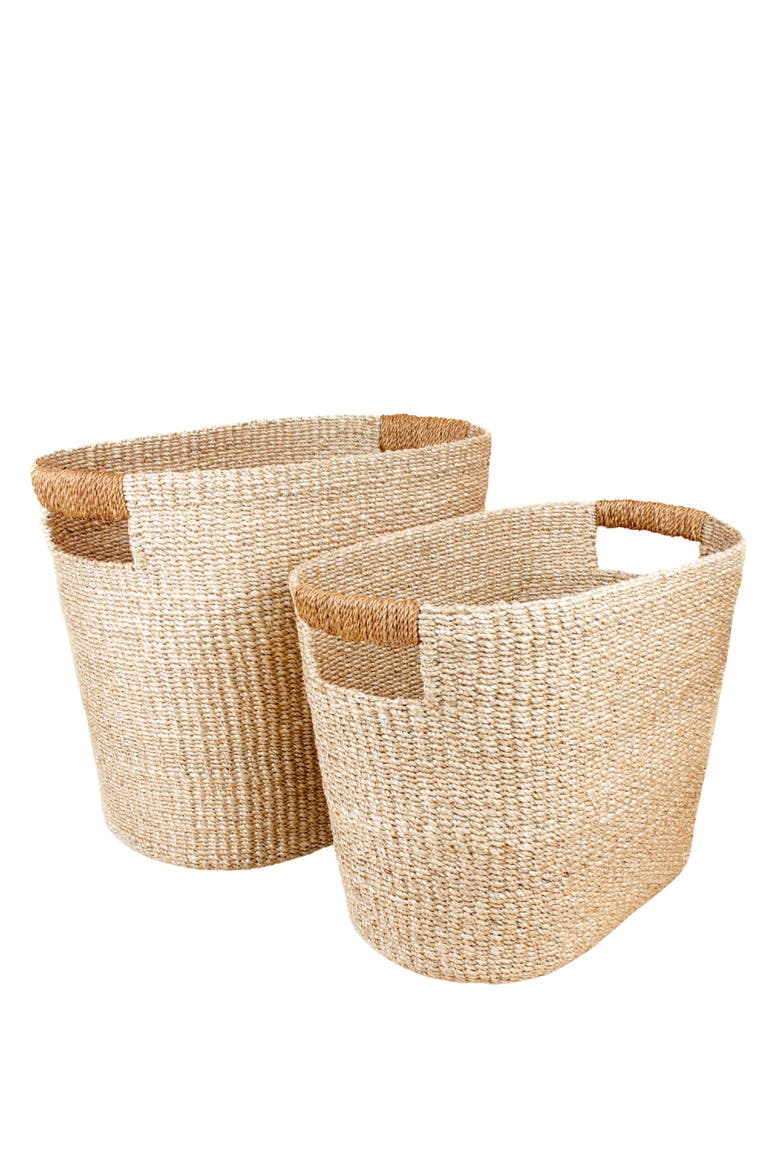 Rounded Oval Basket, Set of 2, Main, color, Tan