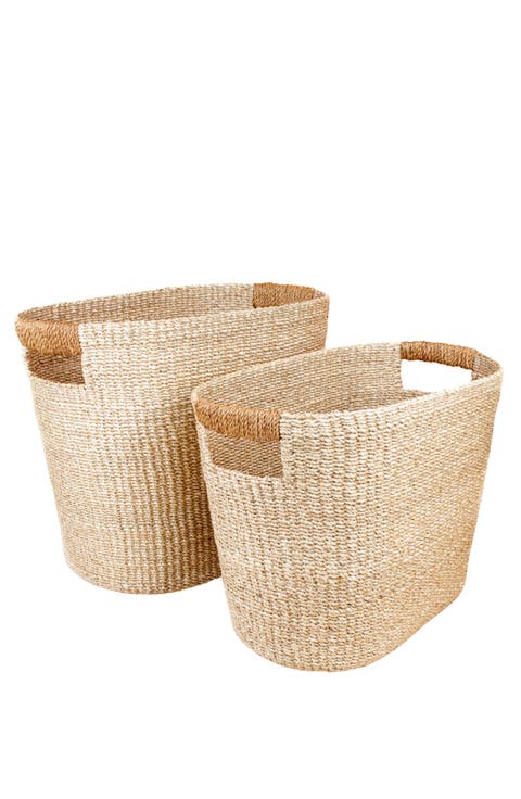 Rounded Oval Basket, Set of 2