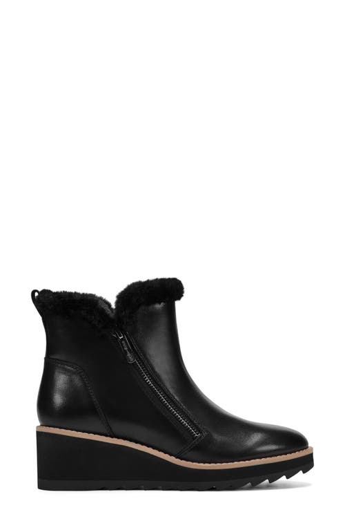 Easy Spirit Jane Faux Fur Lined Wedge Bootie In Black