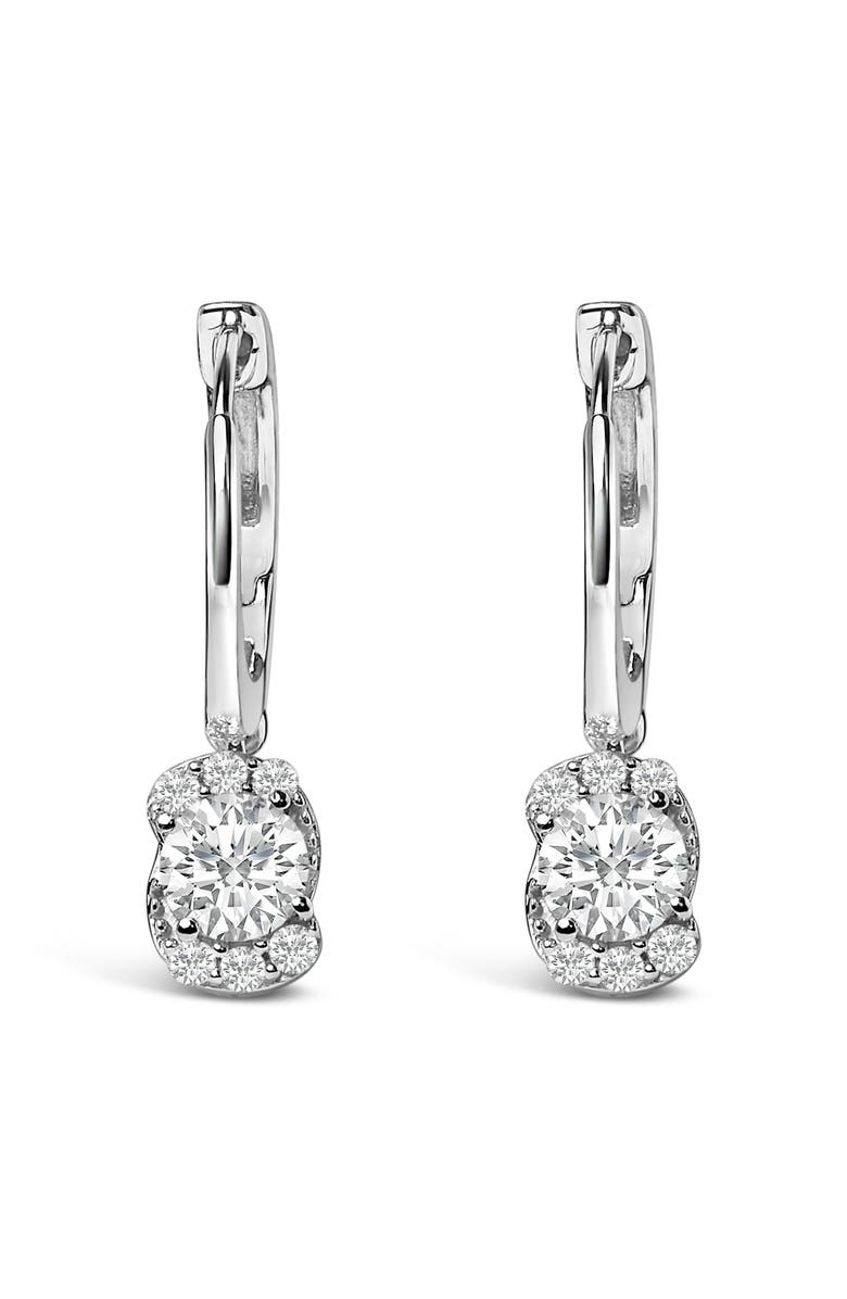 Haus of Brilliance Sterling Silver 5/8 Cttw Lab Grown Diamond Oval Cluster Drop Earrings, Main, color, Silver
