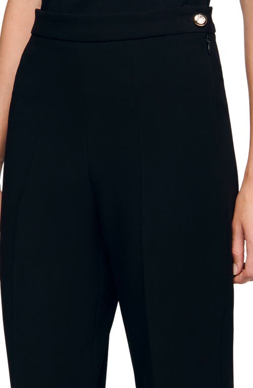 Sandro Straight-leg Buttoned Trouser In Black